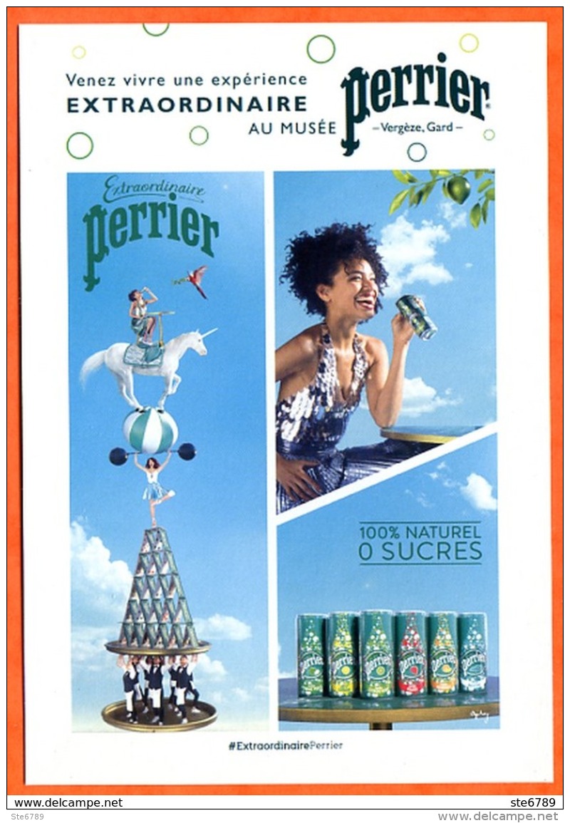 Carte Publicité Pub PERRIER Eau Carte Vierge TBE - Publicité