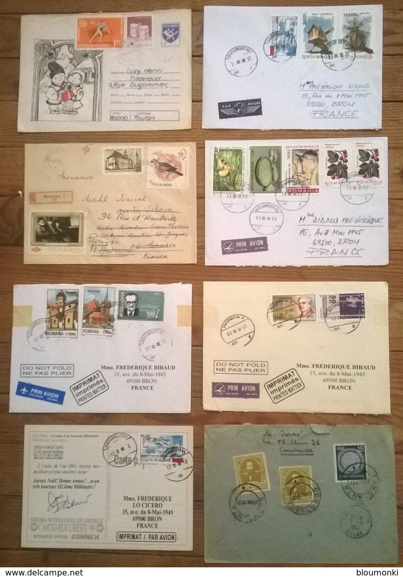 Lot De 8 Enveloppes Timbrées POSTA ROMANA ROMANIA - Sonstige & Ohne Zuordnung