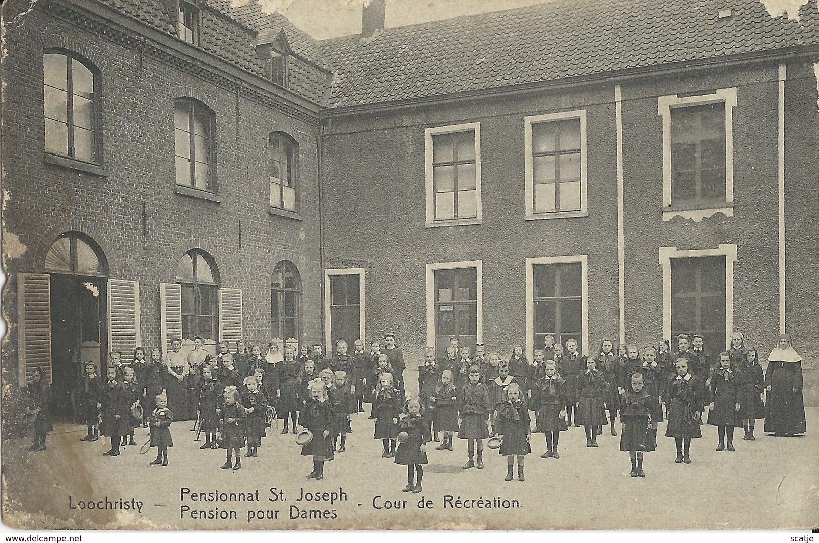 Loochristy   St.  Joseph   -   Cour De Récréation.   -   1914  Naar  Anvers - Lochristi