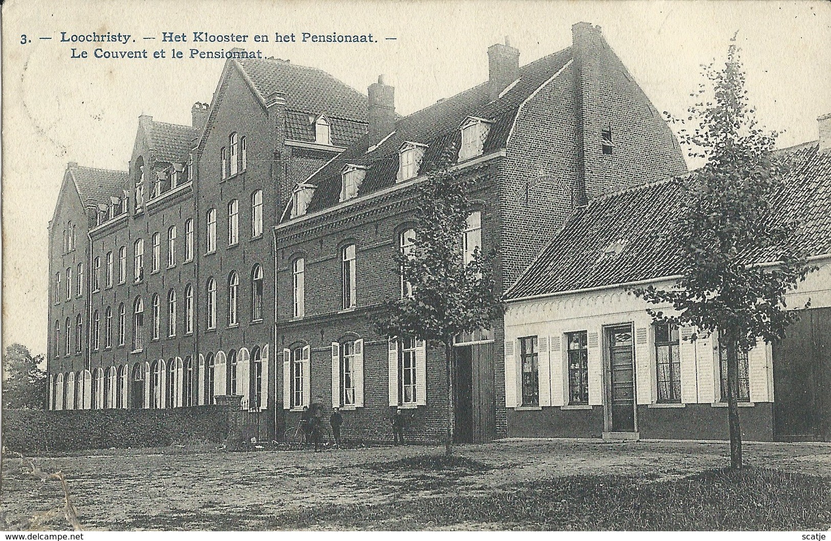 Loochristy.   -   Het Klooster En Het Pensionaat.  -  1905  Naar   Antwerpen - Lochristi