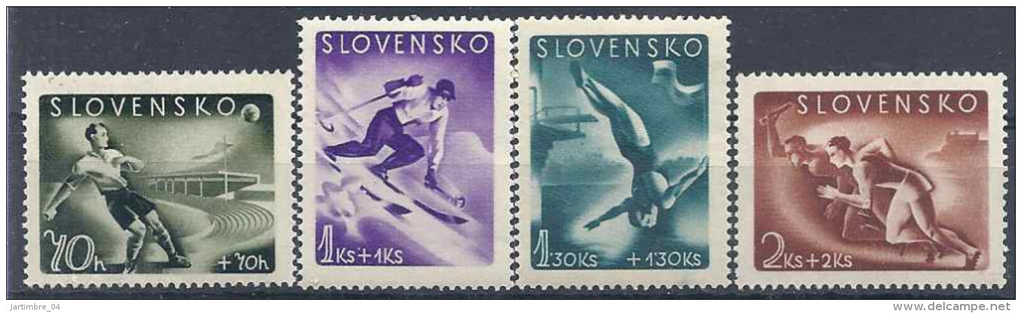 1944 SLOVAQUIE 108-11** Football, Ski, Plongeon - Ongebruikt