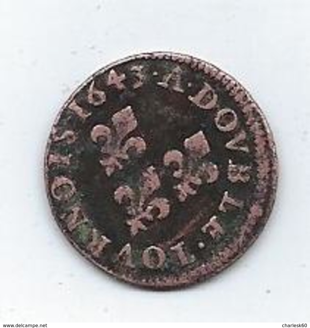 Henri III Double Tournois 1643 Cuivre - 1610-1643 Luigi XIII Il Giusto