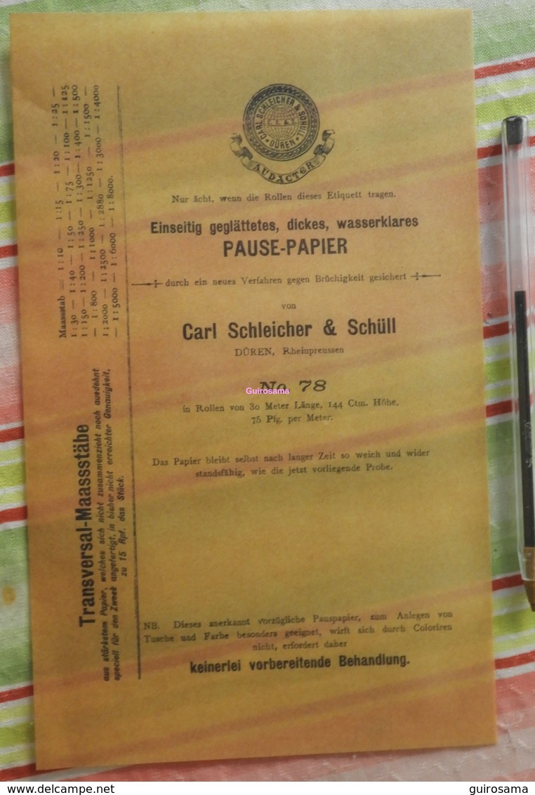 Pause-papier Carl Schleicher Und Schüll, Düren Rheinland - N°78 - 1884 - Printing & Stationeries