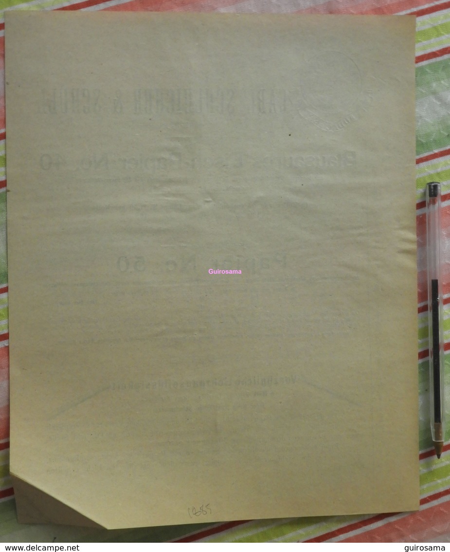 Papier Carl Schleicher Und Schüll, Düren Rheinland - Blausaures Eisen Papier N°40 - 1885 - Stamperia & Cartoleria