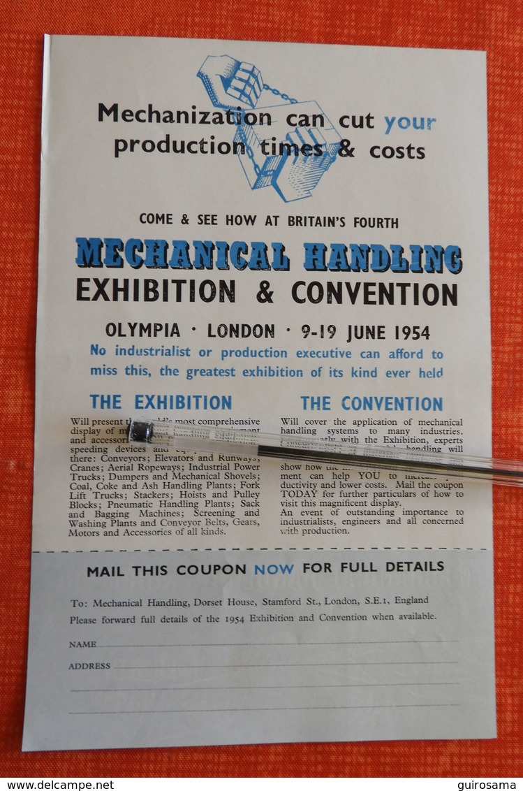 Mechanical Handling Exhibition, Olympia London 1954 - Royaume-Uni