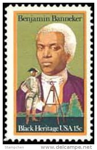 1980 USA Benjamin Banneker Stamp Sc#1804 Famous Black Heritage Astronomy Space Mathematics - Unused Stamps