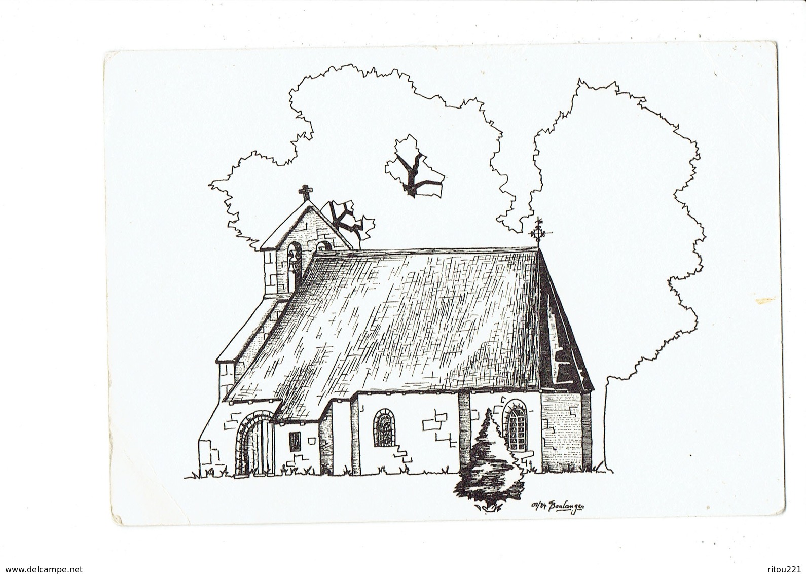 Cpm - 11 - Saint Hilaire Luc Eglise XIIIe Siecle  - Imp M.D.H. TULLE - Dessin Signé Boulanger 1984 - Saint Hilaire