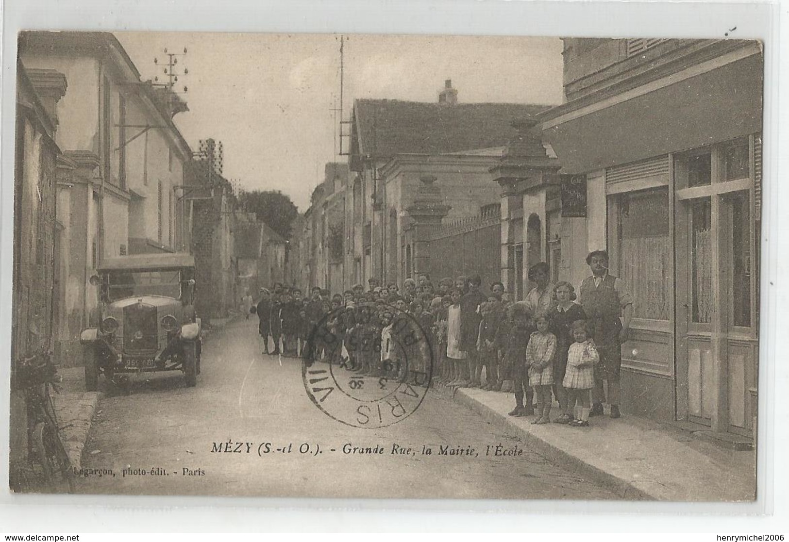 78 Yvelines Mézy Grande Rue De La Mairie L'école Animée Auto 1935 - Andere & Zonder Classificatie