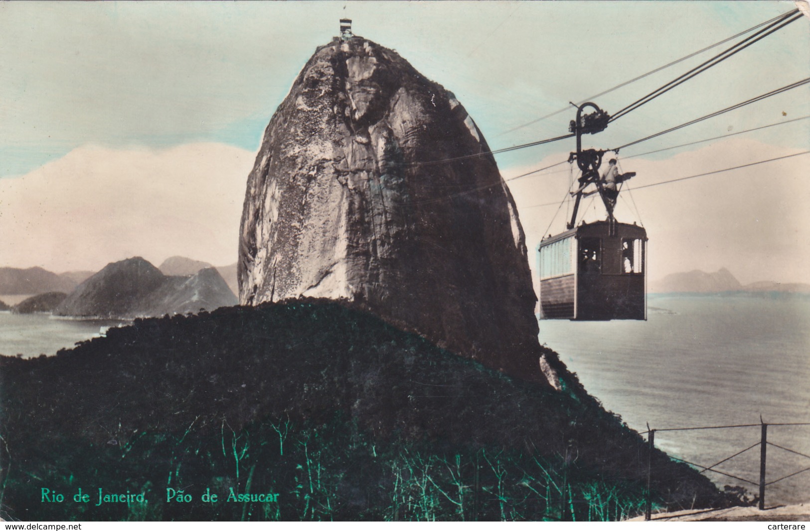 Carte Photo,brésil,brazil,vue Aerienne,telepherique,pao Assucar,rocher,montagne - Rio De Janeiro