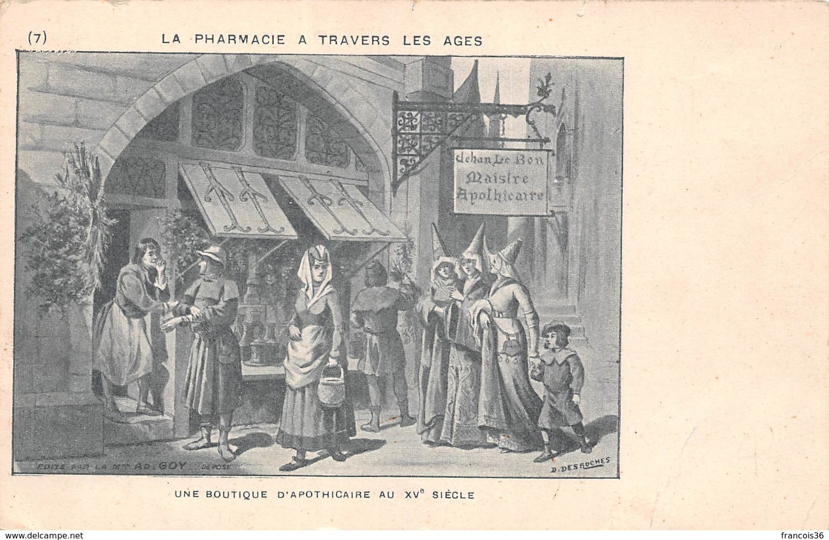 Lot De 10 CPA De La Série La Pharmacie à Travers Les Ages - Illustration Par Desroches - Salute