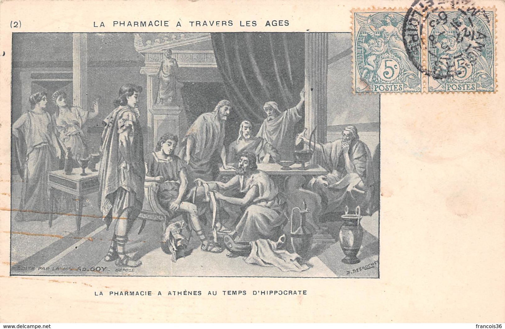 Lot De 10 CPA De La Série La Pharmacie à Travers Les Ages - Illustration Par Desroches - Health