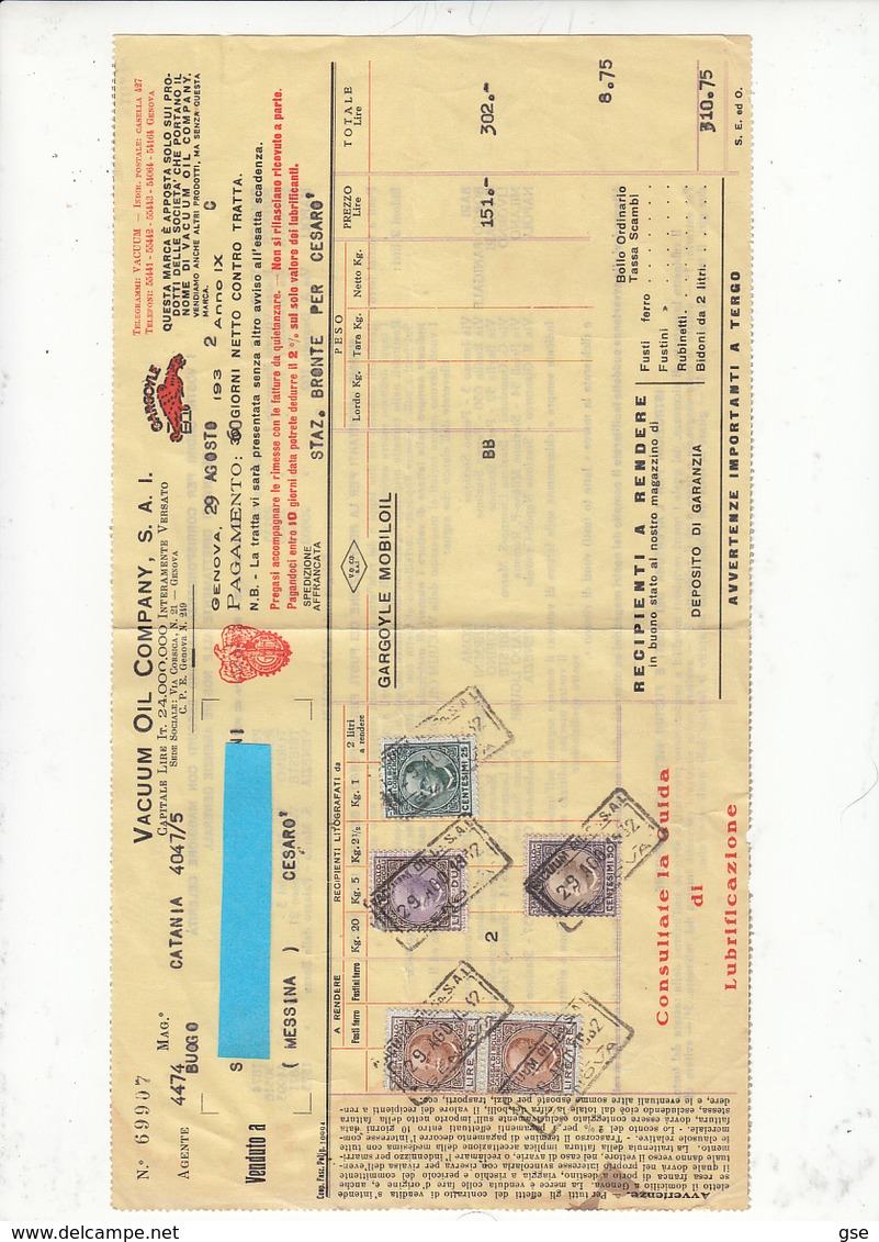 1932 - FATTURA Di Oli Lublificanti - Con Marche Bollo - - Altri & Non Classificati