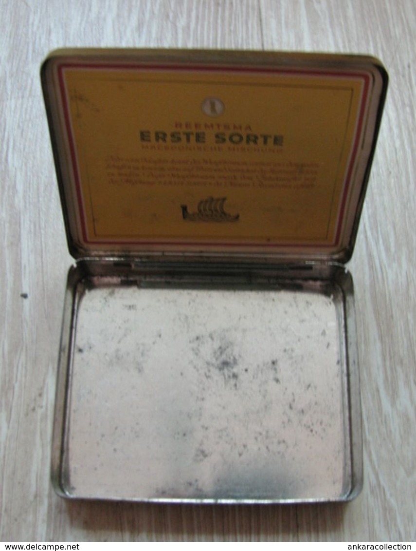 AC - REEMTSMA  ERSTE SORTE MACEDONISCHE MISCHUNG CIGARETTE TOBACCO EMPTY VINTAGE TIN BOX - Empty Tobacco Boxes