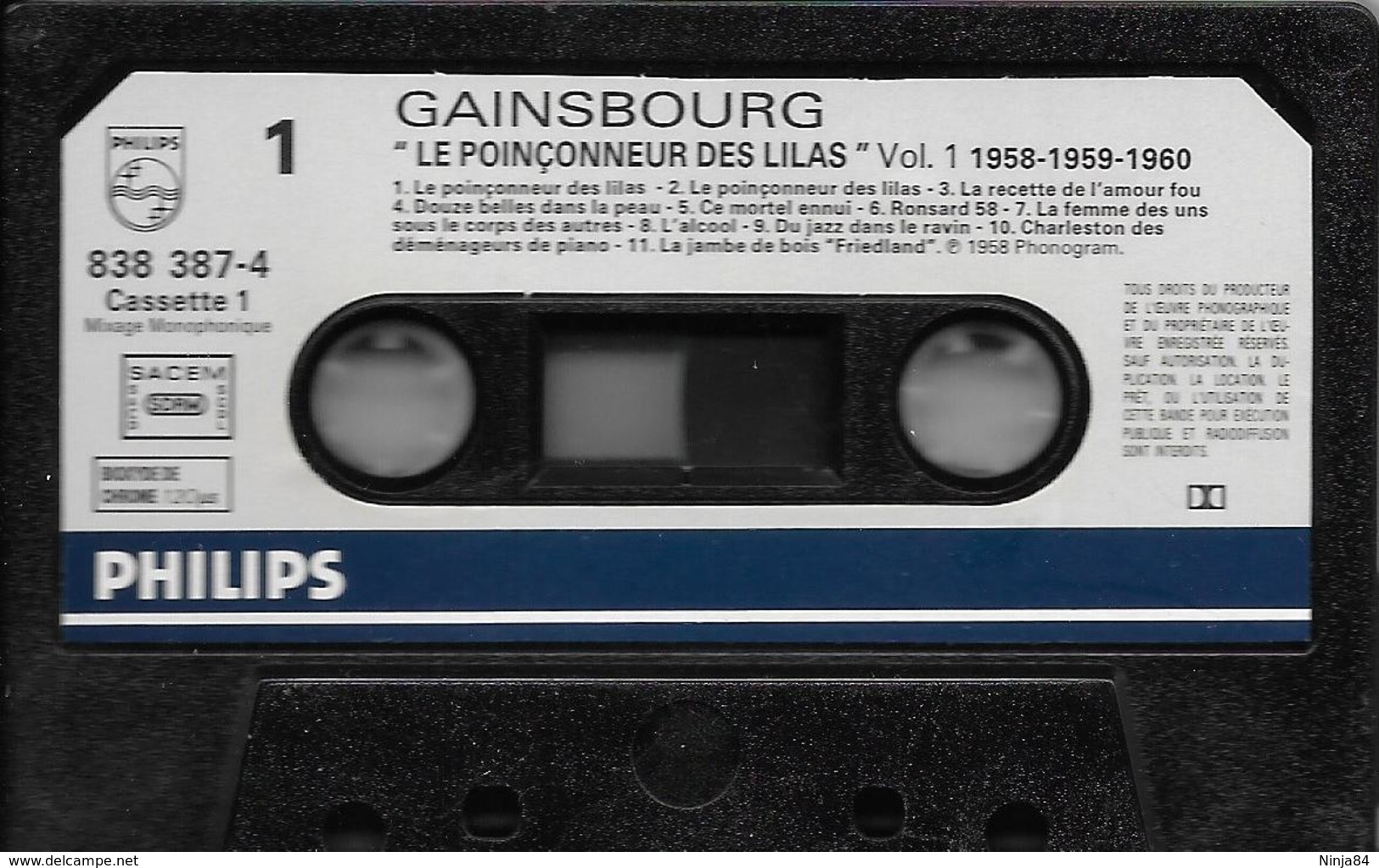 K7 AUDIO  Serge Gainsourg "  Le Poinçonneur Des Lilas  " - Audiokassetten