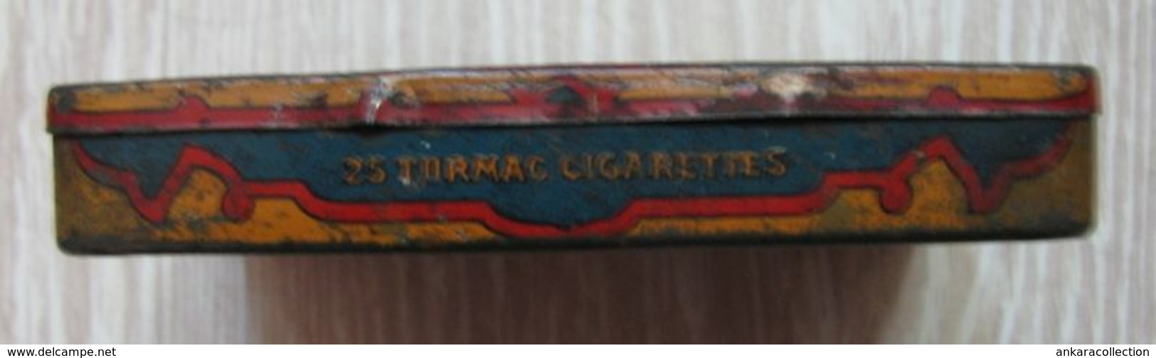 AC - TURMAC ORANGE CIGARETTE TOBACCO EMPTY VINTAGE TIN BOX