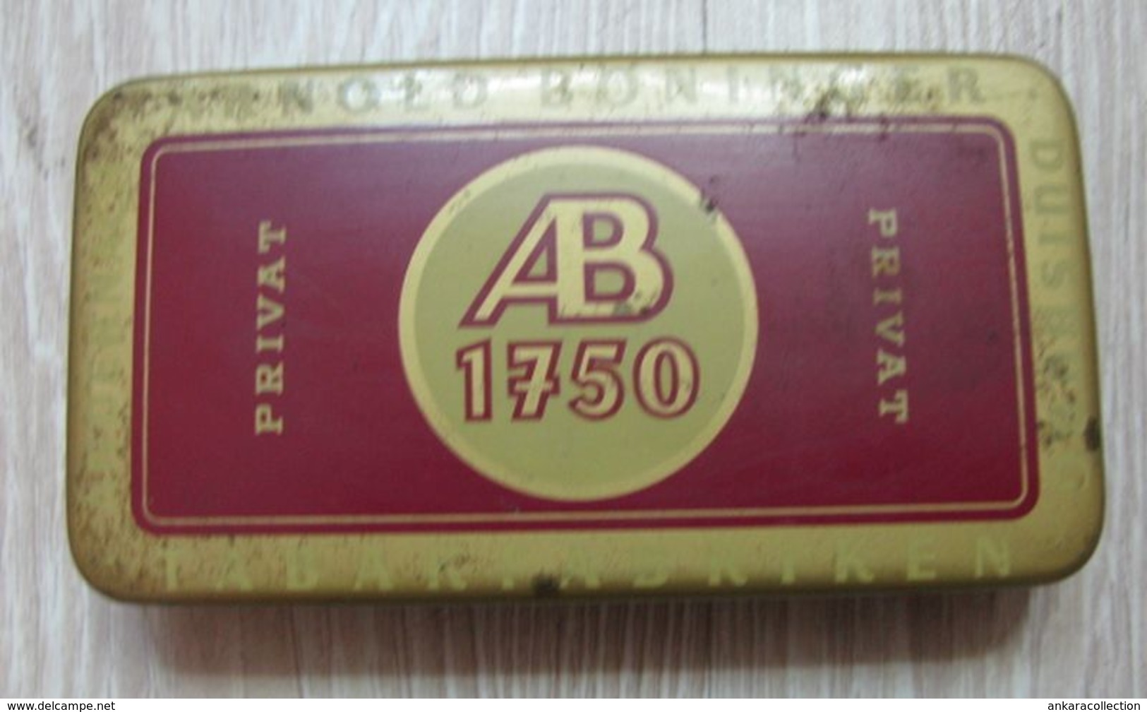 AC -  ANDERNACH ARNOLD BONINGER DUISBURG PRIVAT AB 1750 CIGARETTE TOBACCO EMPTY VINTAGE TIN BOX - Empty Tobacco Boxes