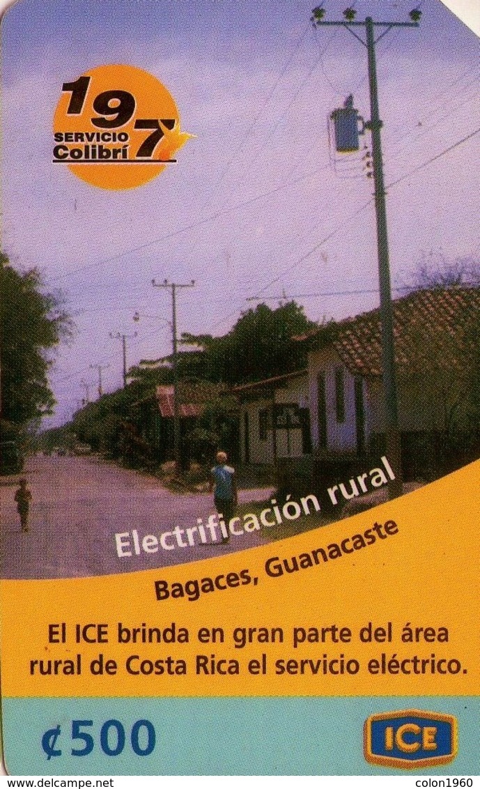 TARJETA TELEFONICA DE COSTA RICA. (PREPAGO) ELECTRIFICACIÓN RURAL. 001 - Costa Rica