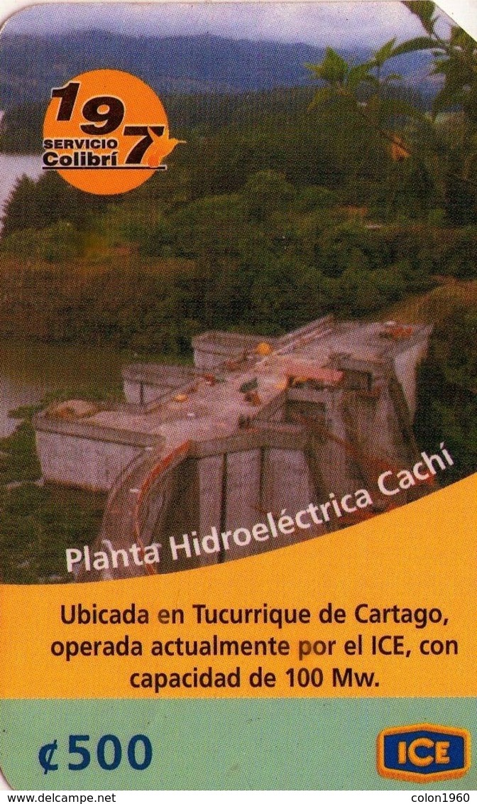 TARJETA TELEFONICA DE COSTA RICA. (PREPAGO) PLANTA HIDROELÉCTRICA CACHI. 004 - Costa Rica