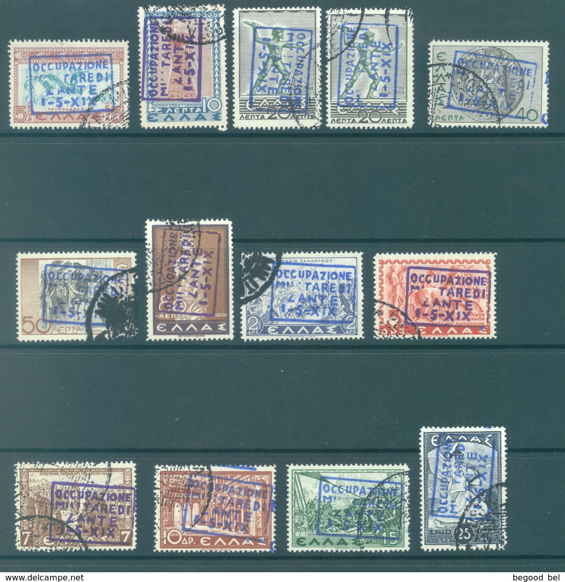 ZANTE - 1941 - USED/OBLIT. - Sa 5-17  Mi 5-17 - Lot 16959 6D IS NOT PRESENT 20L 2 OVERPRINTS -1970 EUR Sa QUOTATION !!! - Zante