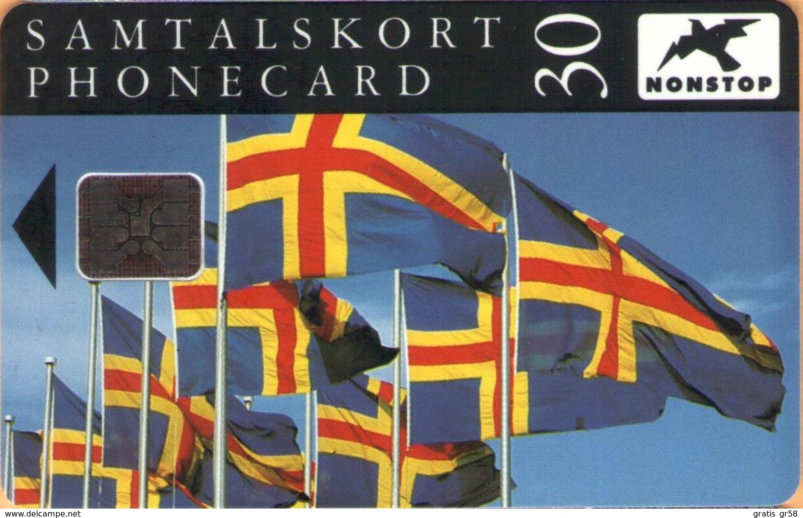 Aland - AX-ALP-0006, The Flag Of Åland,  Schlumberger - SC5 SB, 15.000ex, 12/92, Mint - Aland