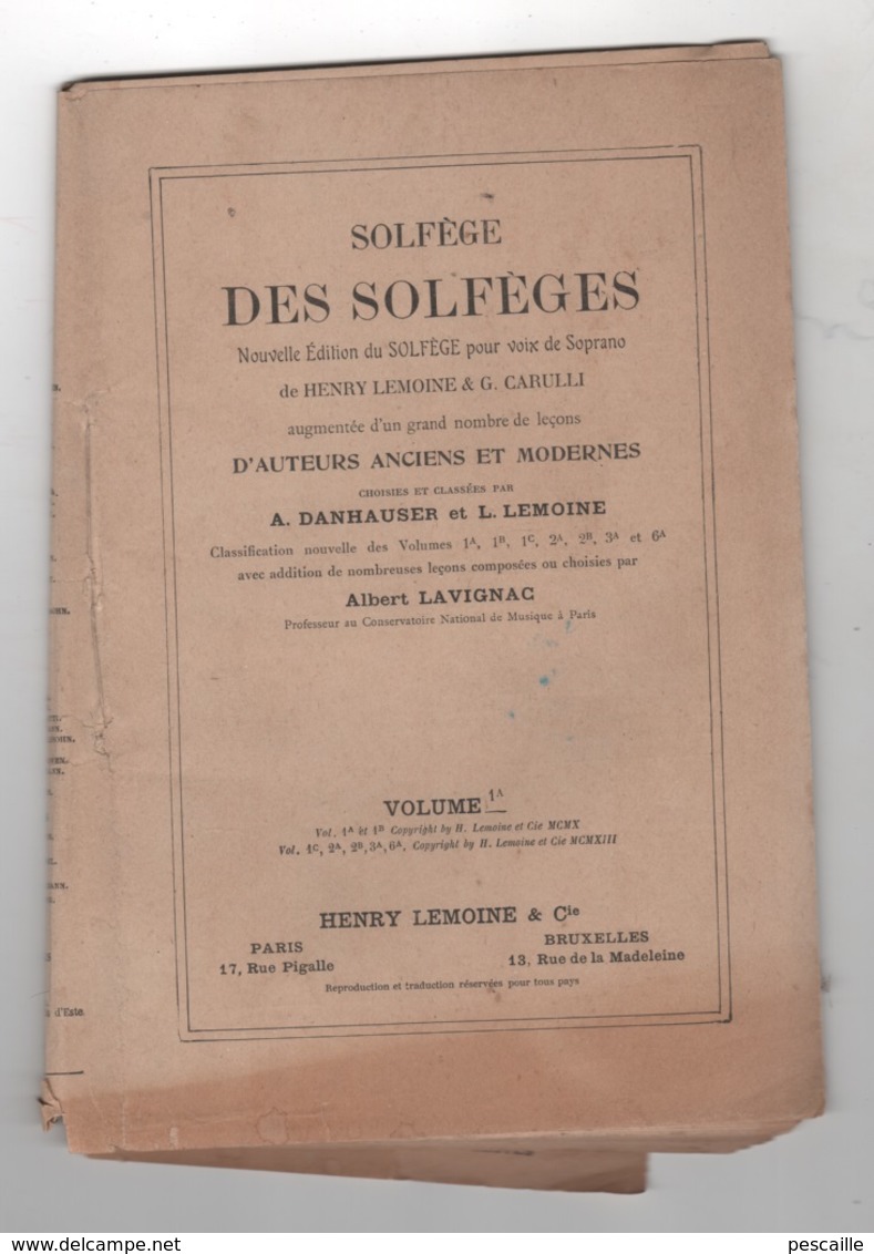 SOLFEGE DES SOLFEGES POUR VOIX DE SOPRANO DE HENRY LEMOINE & G. CARULLI - Chant Soliste