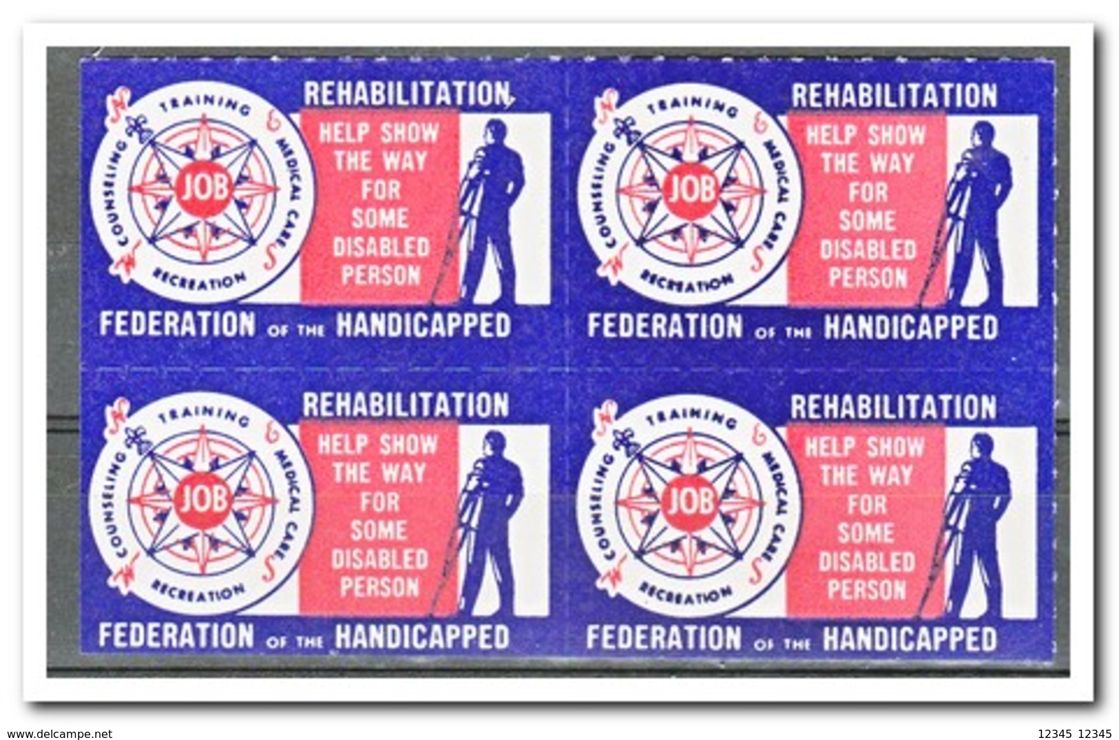 Amerika, Postfris MNH, Federation Of The Handicapped ( Left And Under Imperf. ) - Zonder Classificatie