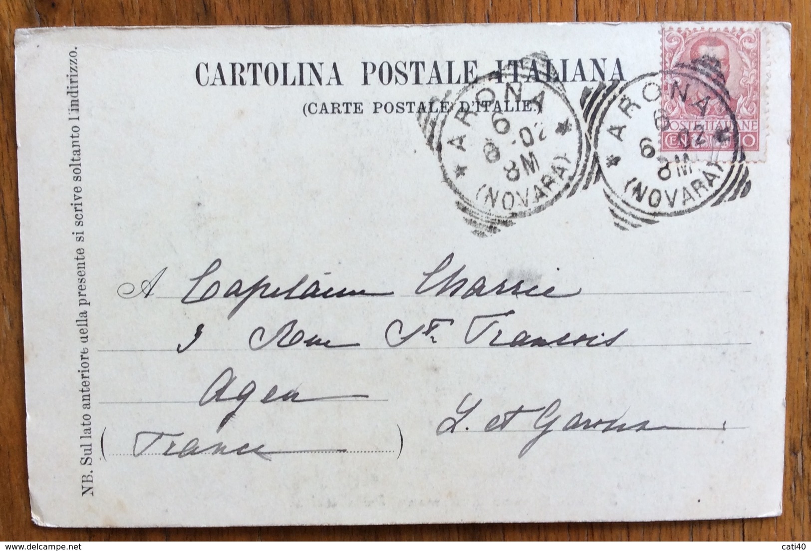 DESTINAZIONI ESTERO CARTOLINA DA ARONA  IN FRANCIA CON FLOREALE 10 C. In Data 5/6/1902 ISOLA BELLA PALAZZO BORROMEO - Altri & Non Classificati