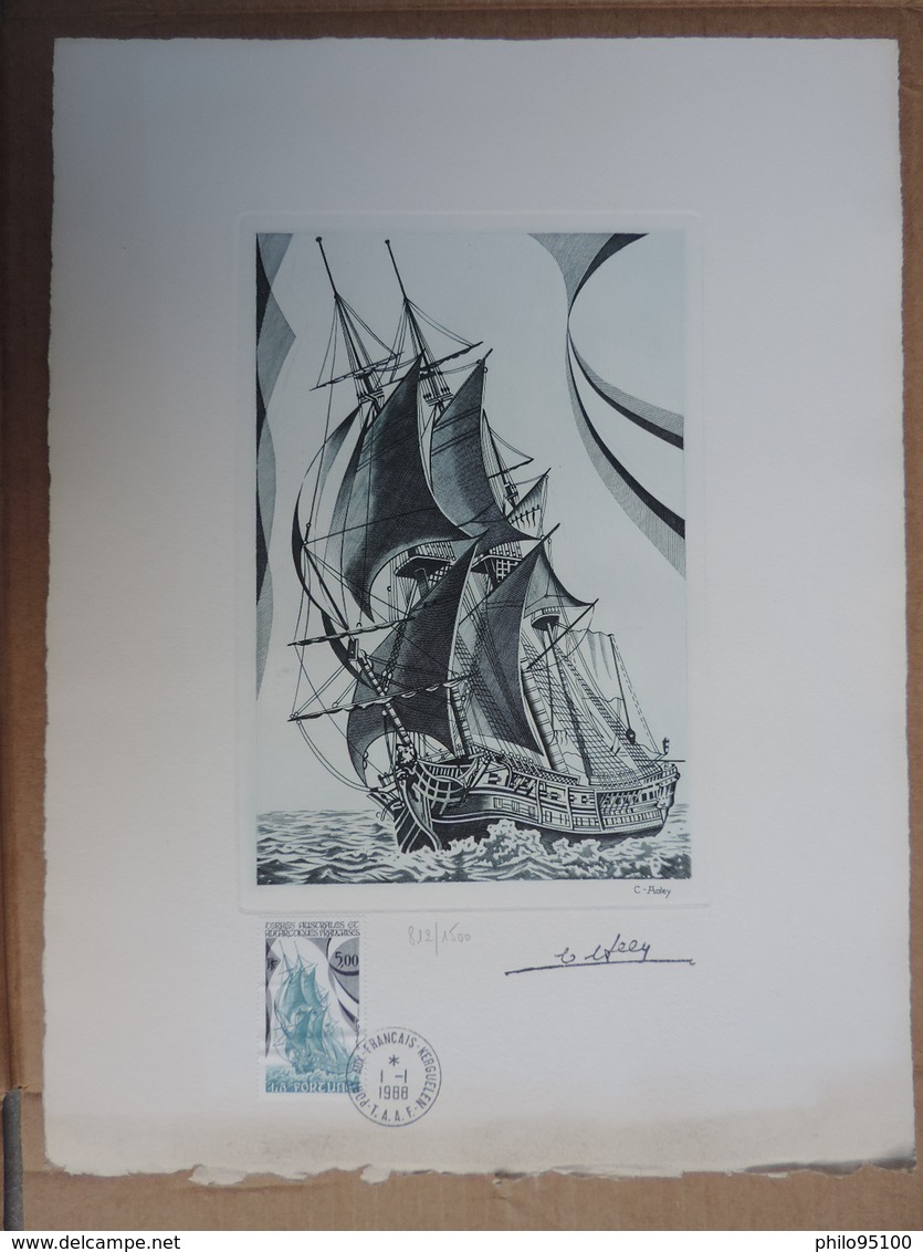 T.A.A.F.  1988 . "La Fortune" Sur Gravure De La Poste .tirage 1500 Exemplaires N°812. - Other & Unclassified