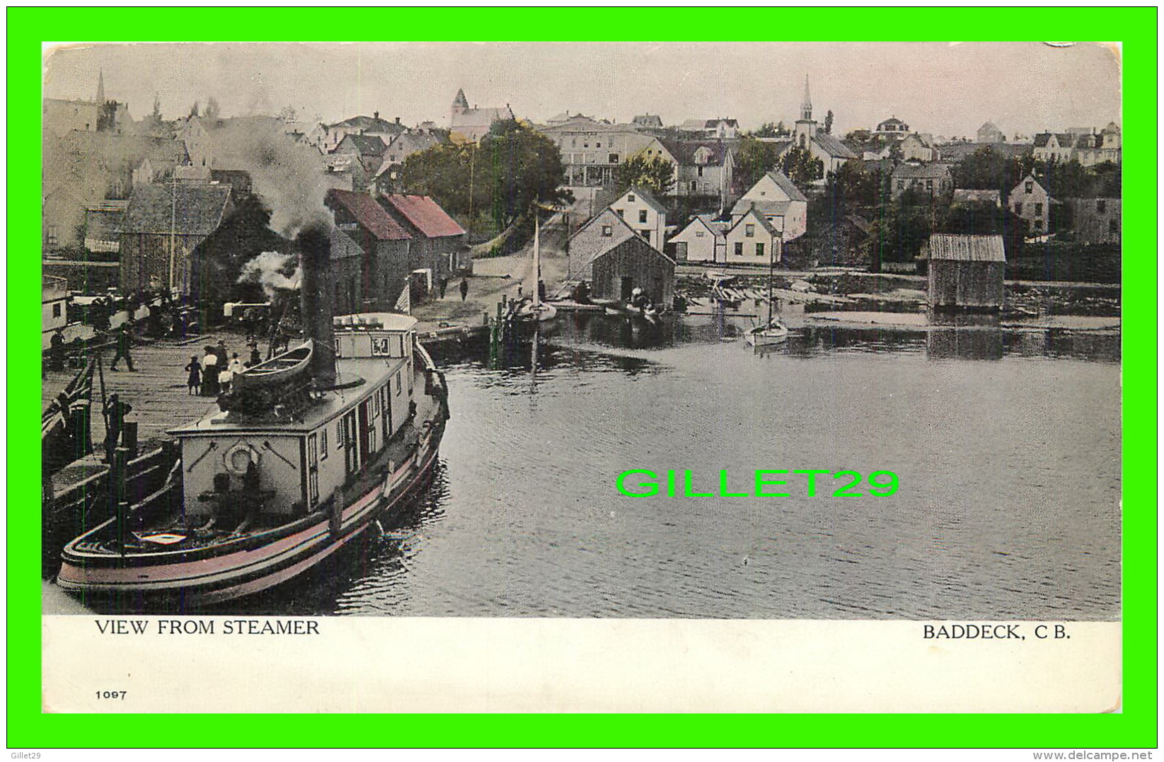 BADDECK, CB - VIEW FROM STEAMER - ANIMATED -  WARWICK BRO'S &amp; RUTTER LIMITED - WRITTEN - CANADIAN SOUVENIR POST CARD - Autres & Non Classés