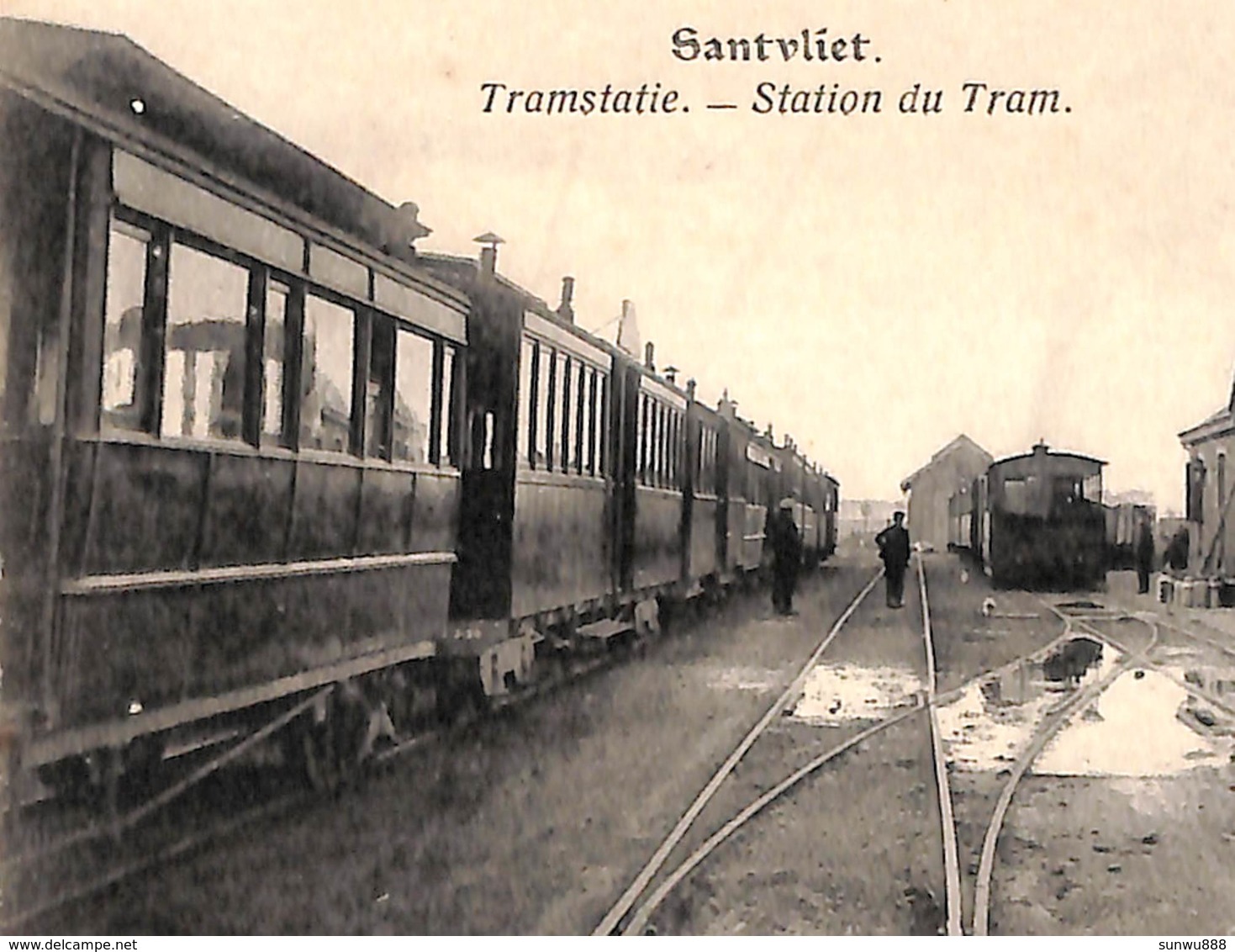 Santvliet - Sandvliet - Tramstatie - Station Du Tram (animation, 1901) - Antwerpen