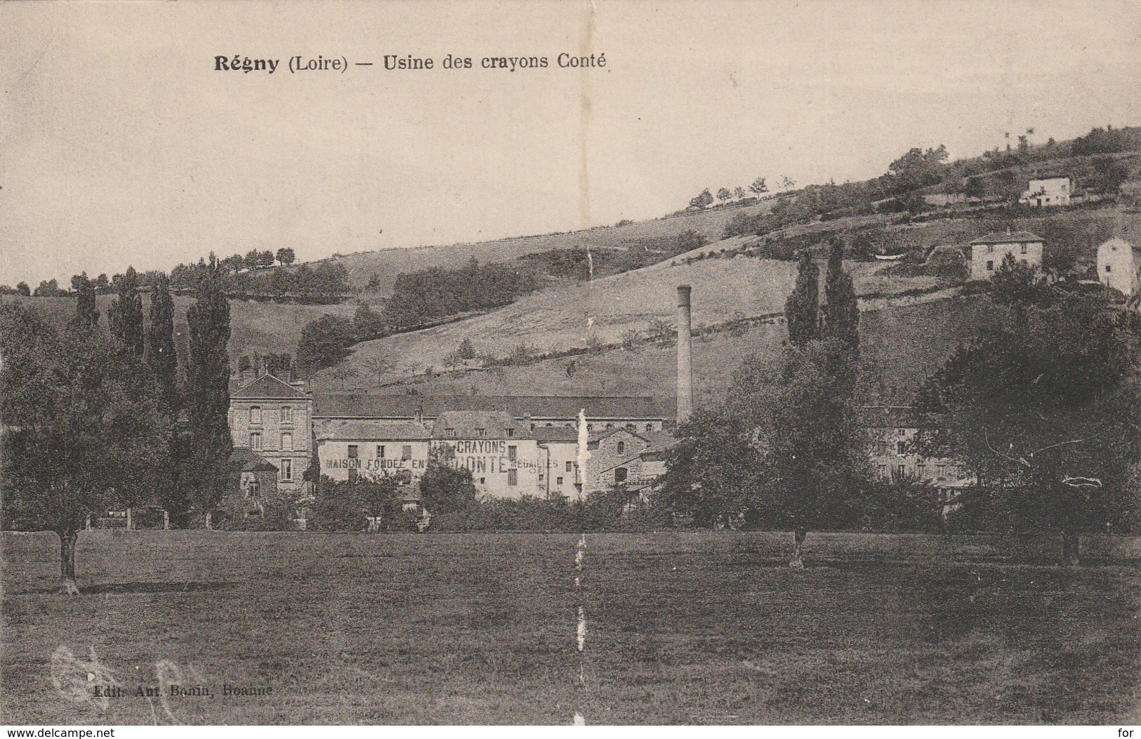 Loire : REGNY : Usine Des Crayons Conté : ( Trace D'élastique Verticale ) - Other & Unclassified