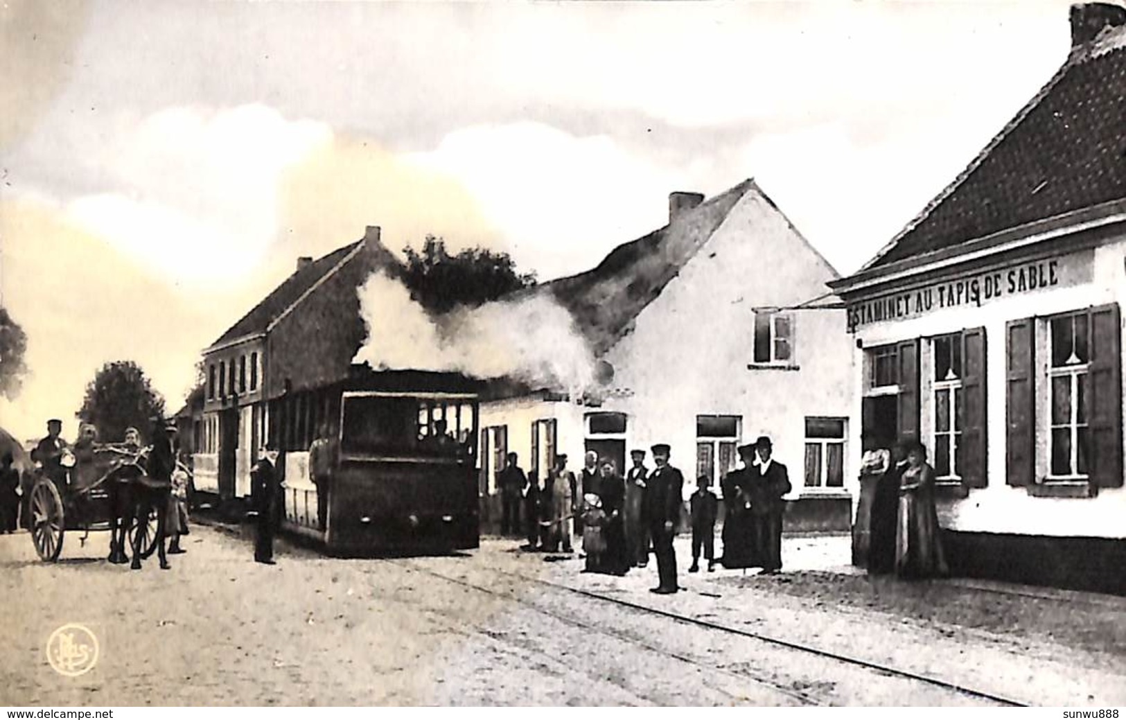 Hekelgem - Het Oud Zandtapijt (tram Tramway Animatie, Echte Foto, Nels, Rond 1900-) - Affligem