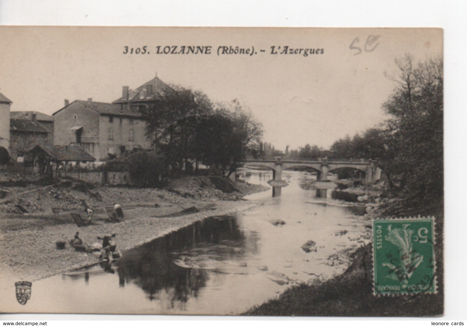 CPA.69.Lozanne.L'Azergues.animé Femmes Lavant Le Linge.1911 - Autres & Non Classés