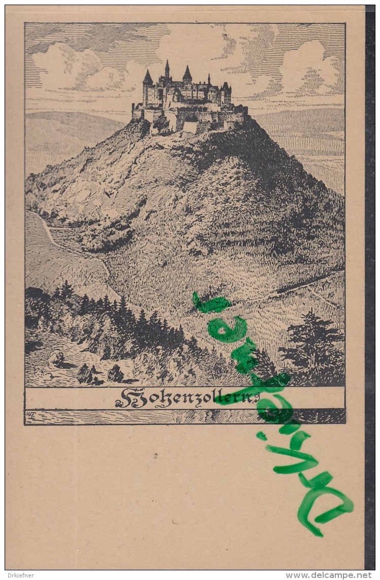 Burg Hohenzollern,  Zeichnung Von Wilhelm Thiele "Deutsche Burgen" Um 1914 - Hechingen