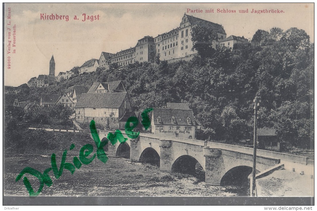 Kirchberg Jagst, Partie Mit Schloss Und Jagstbrücke,, Um 1907 - Crailsheim