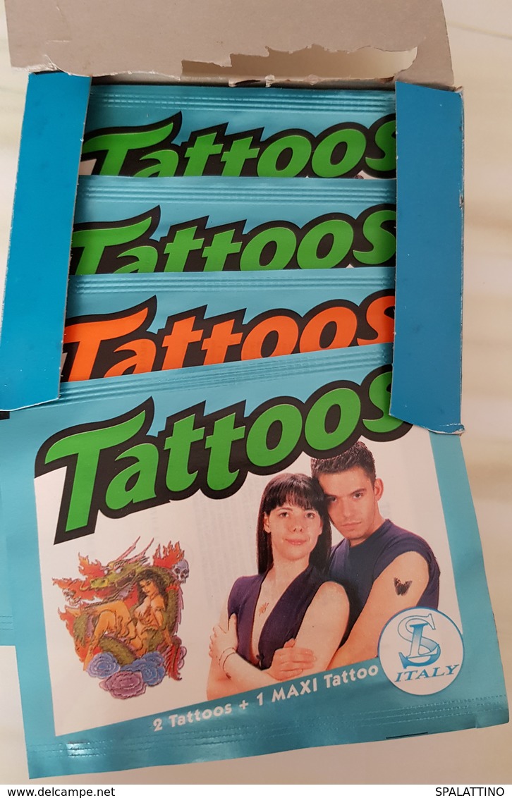 TATTOOS- FULL BOX OF 50 PACKETS, VINTAGE TATTOOS MADE IN ITALY - Other & Unclassified