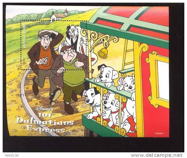 #  370-1  MINT NEVER HINGED SOUVENIR SHEET OF DISNEY ; DALMATIANS  (   GUYANA   3377 - Disney