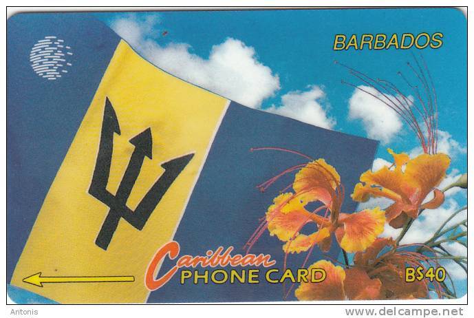 BARBADOS ISL.(GPT) -  Barbados Flag, CN : 15CBDC(normal 0), Used - Barbades