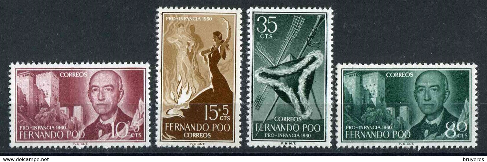 Timbres** De 1960  "Pour L'Enfance" - Fernando Poo