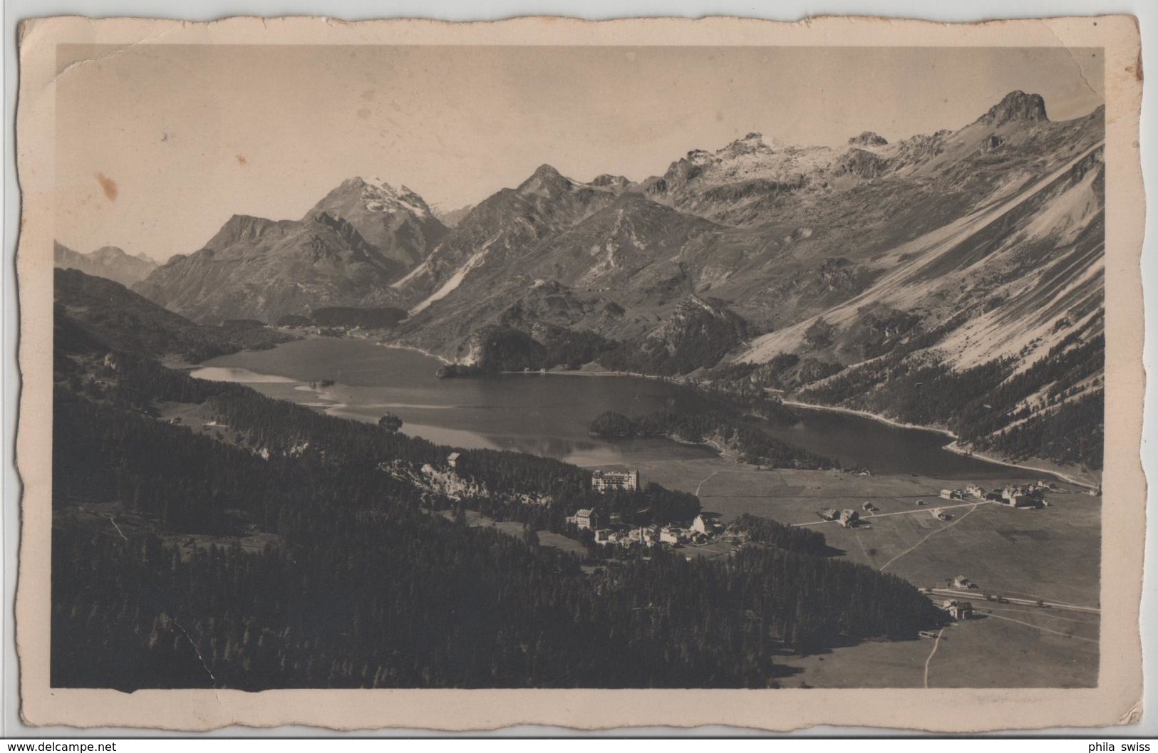 Sils Im Engadin - Blick Von "Der Letzten Bank" Auf Sils, Den Silsersee Und Maloja - Photo: E. Meerkämper - Sils Im Engadin/Segl