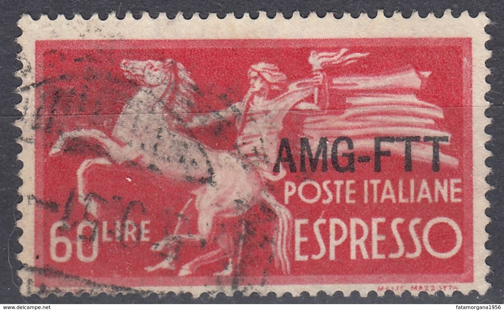 TRIESTE, OCCUPAZIONE ANGLOAMERICANA - 1950 - Yvert 12, Usato, Espresso. - Express Mail