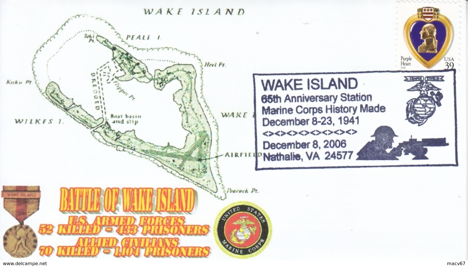 MARINES   W.W.II   BATTLE OF  WAKE  ISLAND - Event Covers