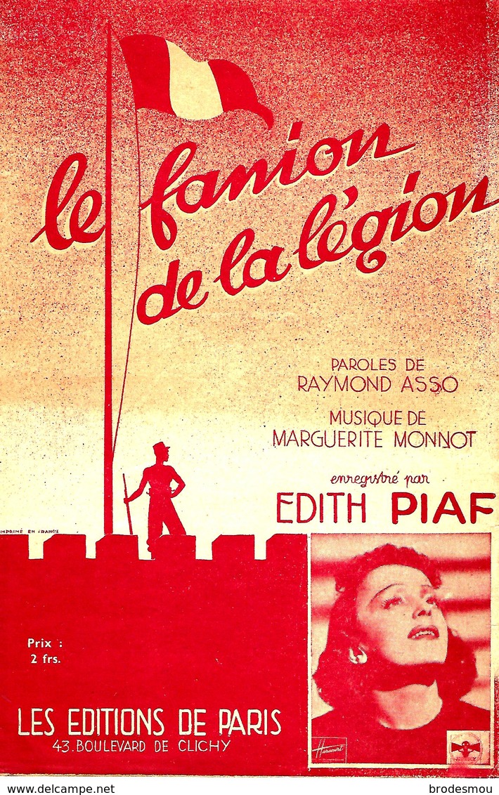 Le Fanion De La Légion. Edith Piaf - Scores & Partitions