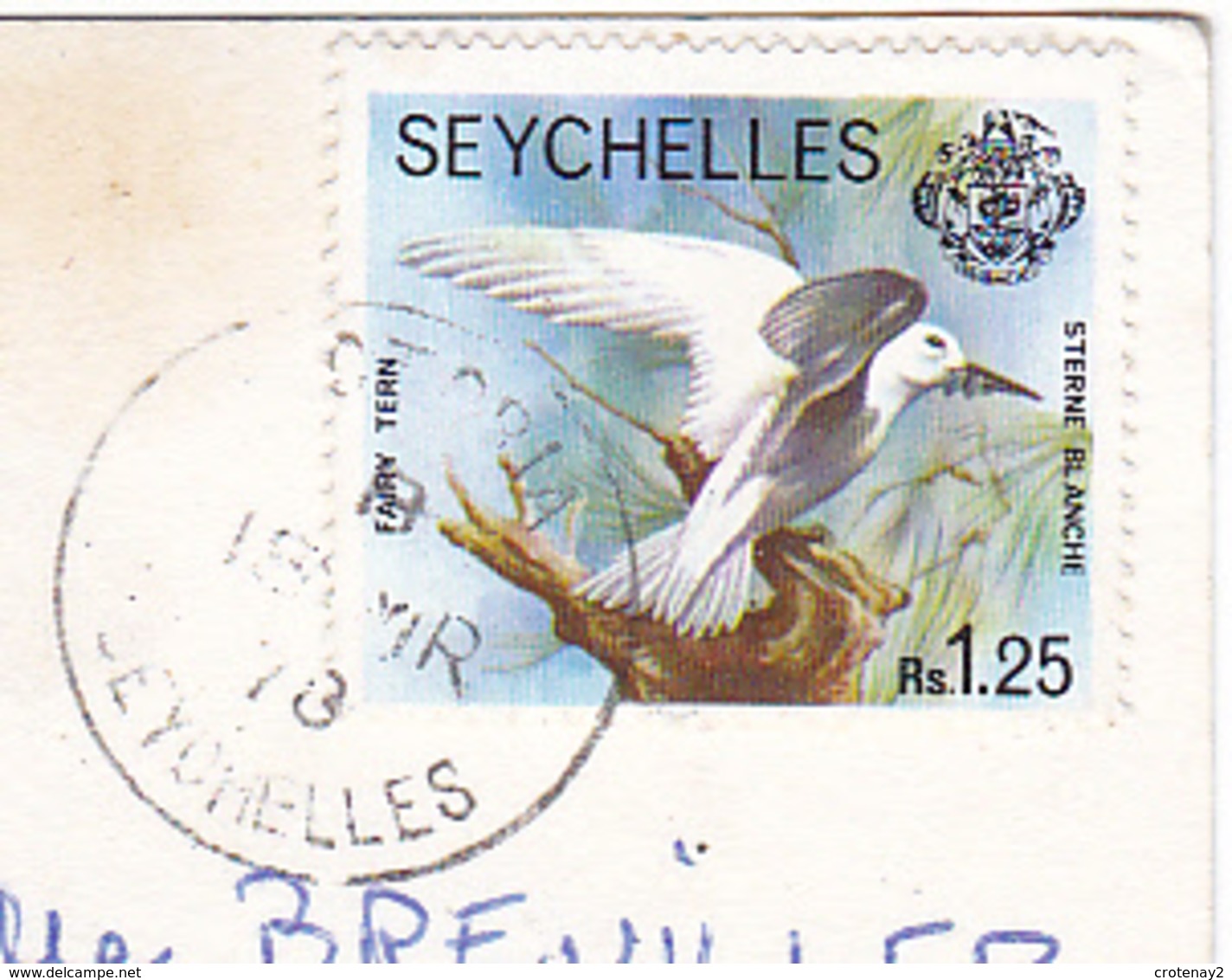 Praslin From La Digue Seychelles En 1978 VOIR Beau Timbre Oiseaux Sterne Blanche - Seychelles