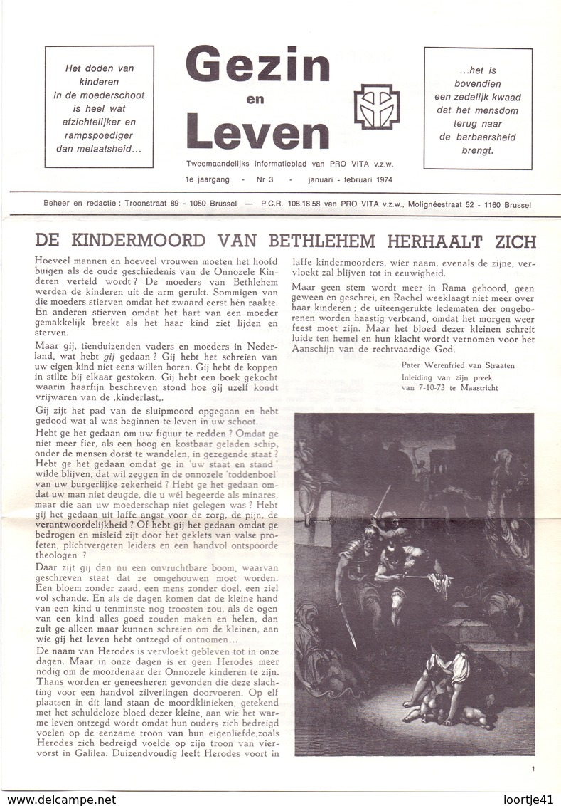 Tijdschrift - Informatieblad Gezin En Leven - 1974 - Pater Werenfried Van Straaten - Autres & Non Classés