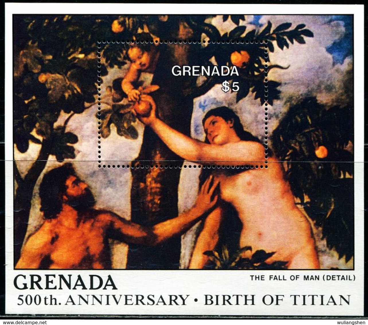 AW2125 Grenada 1988 Painter Titian Painting Adam Eve M Foreign Stamps MNH - Autres & Non Classés