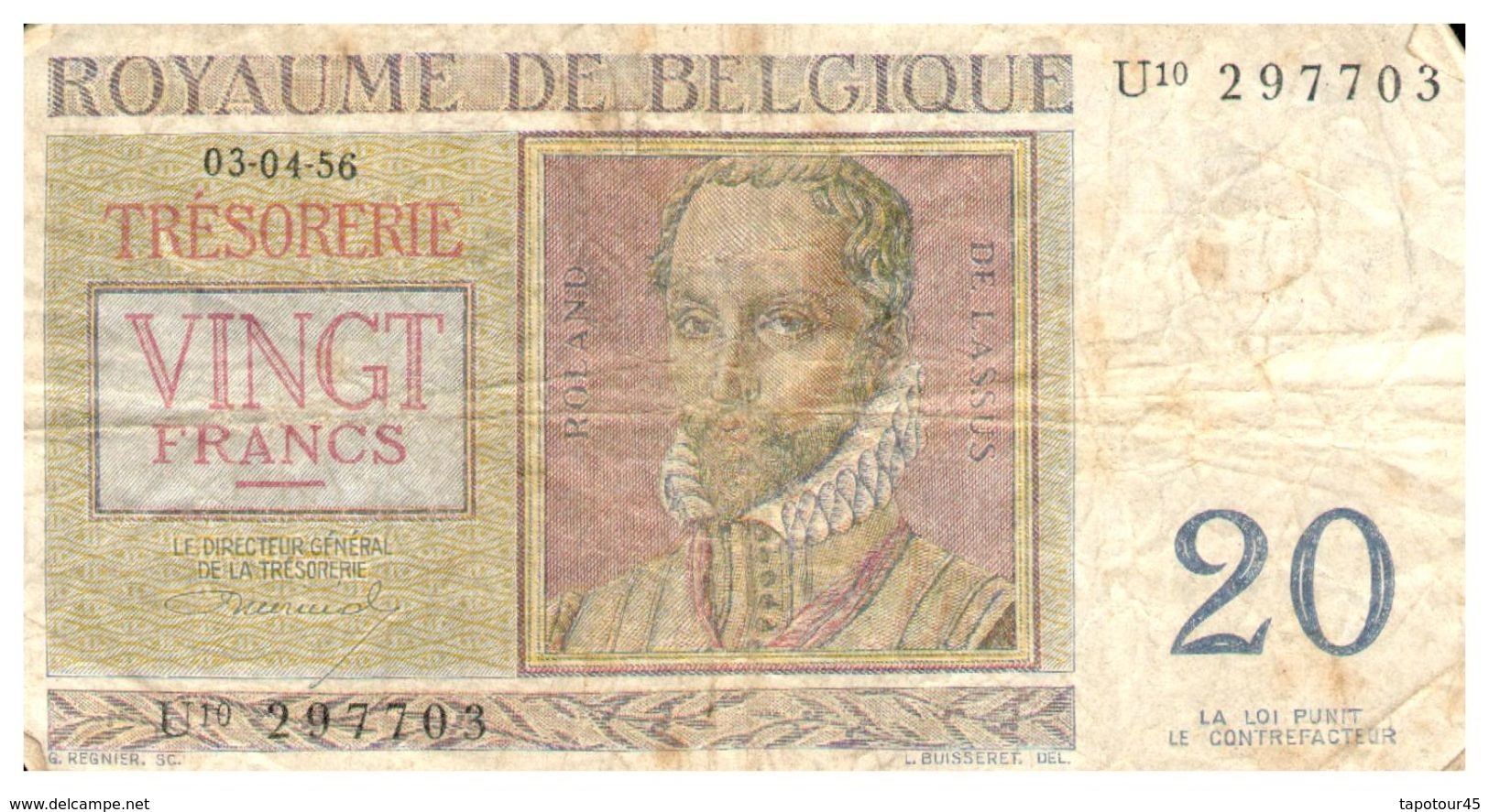 Billet > Belgique >1956  > Valeur 20 - Autres & Non Classés