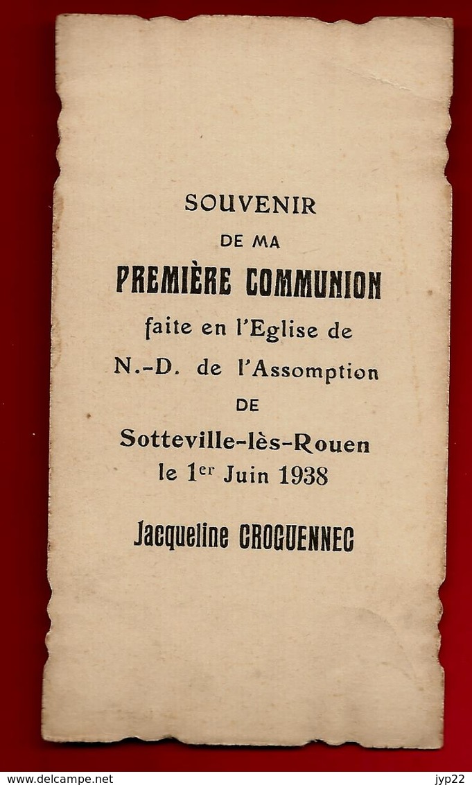 Image Pieuse Holy Card Communion J. Croguennec 1-06-1938 Sotteville Lès Rouen - Ed A.R. 357 - Imágenes Religiosas