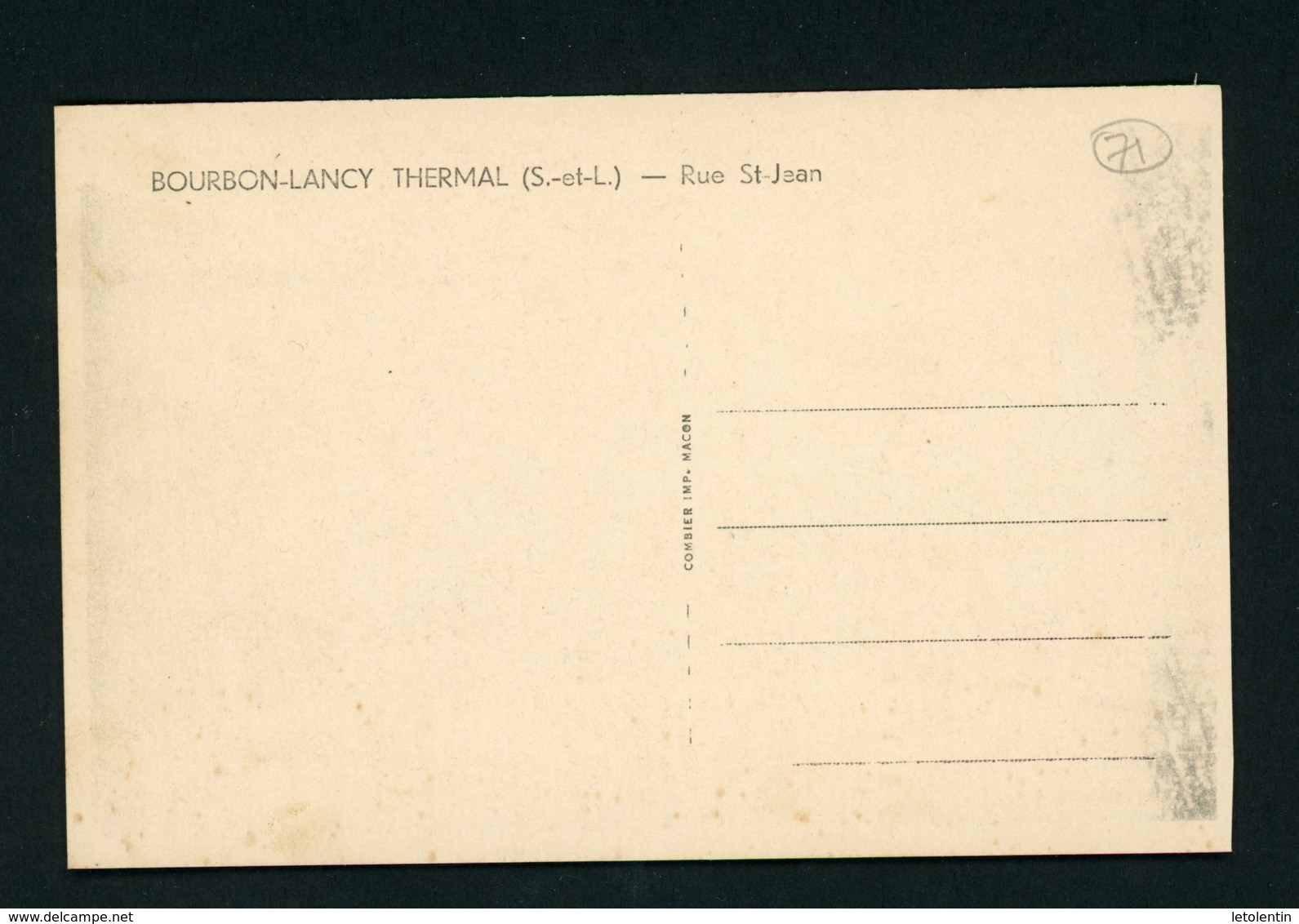 CPA: 71 - BOURBON-LANCY - RUE St-JEAN - Autres & Non Classés