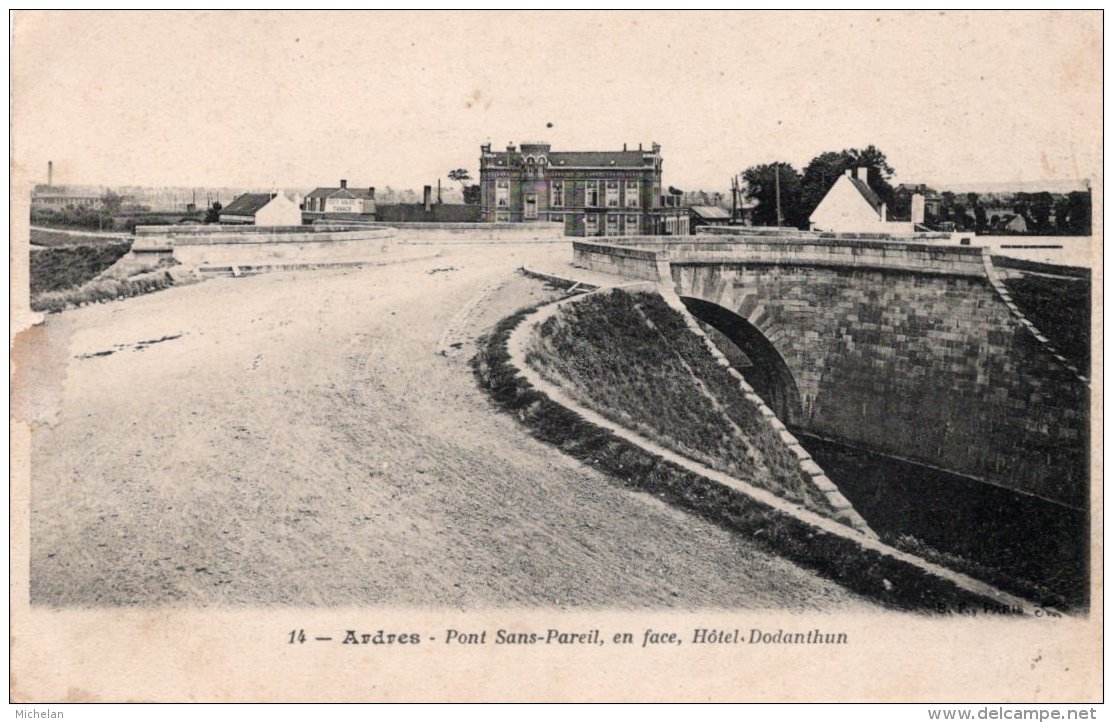 CPA    62   ARDRES---PONT SANS-PAREIL, EN FACE, HOTEL DODANTHUN. - Ardres